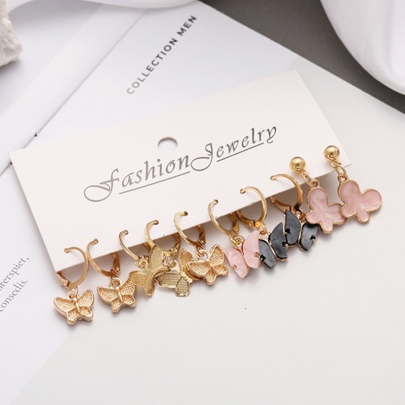 **BEEBA* 10-Pc Butterfly Pendant Fashion Dangle Earrings - Picture 3 of 4